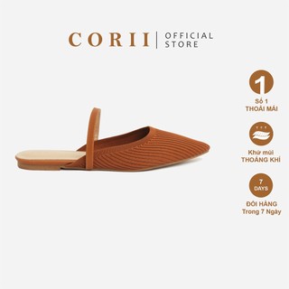 CORII - Giày Mule Đế Bằng Quai Ngang Thời Trang và Thoải Mái Nhất - CR072 Nâu