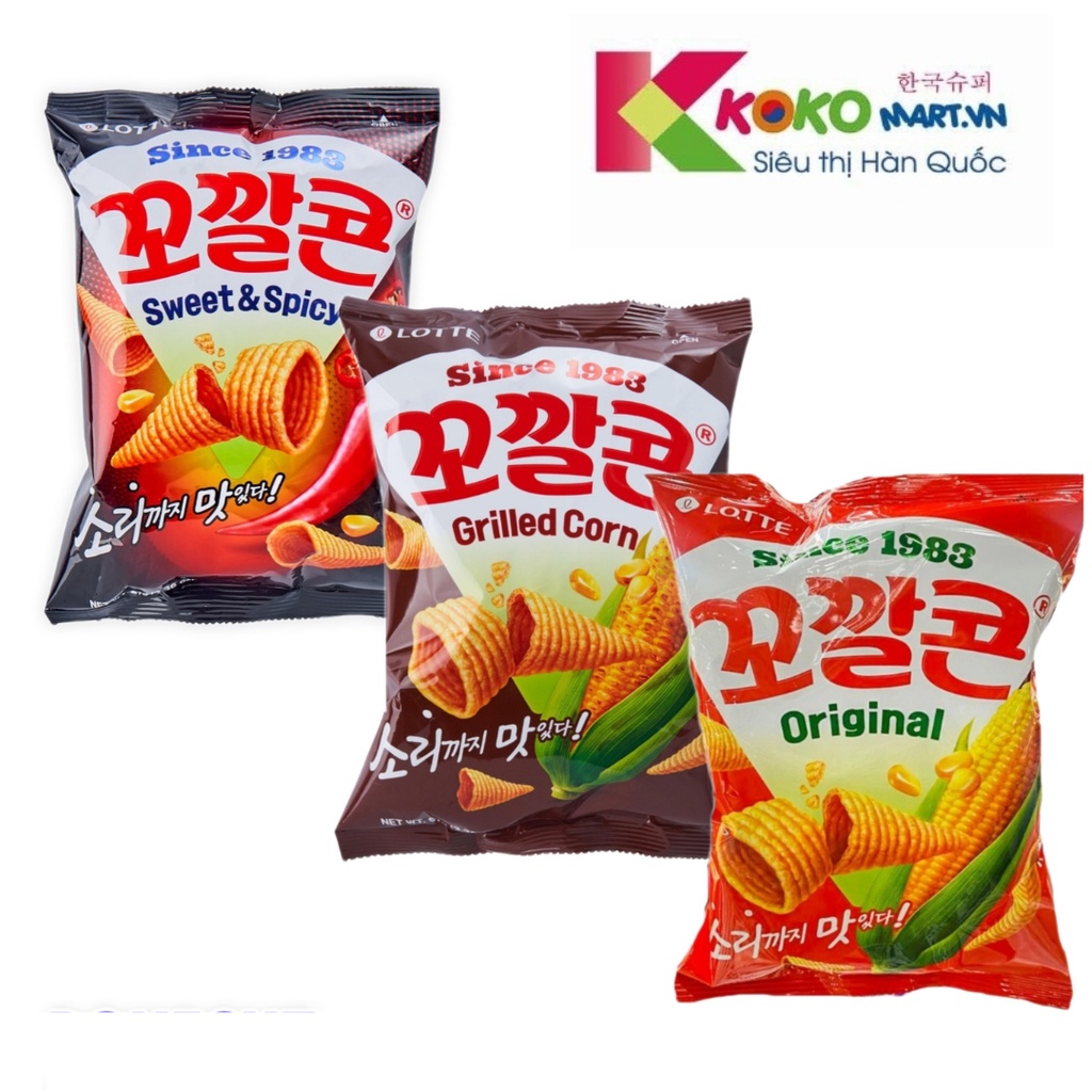 Snack Bắp Nón Hàn Quốc 67g (vị bắp nướng,cay ngọt và truyền thống)