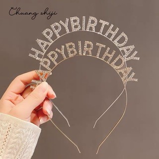 CÀI TÓC HAPPY BIRTHDAY ĐÍNH ĐÁ LẤP LÁNH