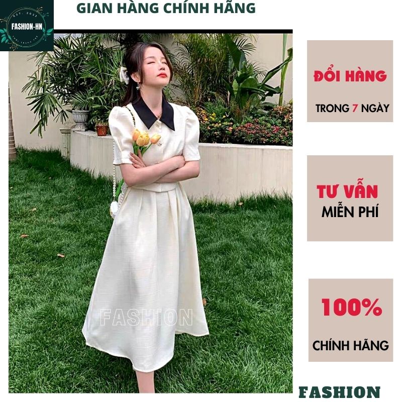 Sét váy nữ trắng xòe dáng dài và áo cộc tay bồng tiểu thư - Bộ chân váy sang chảnh ulzang - FASHION V86