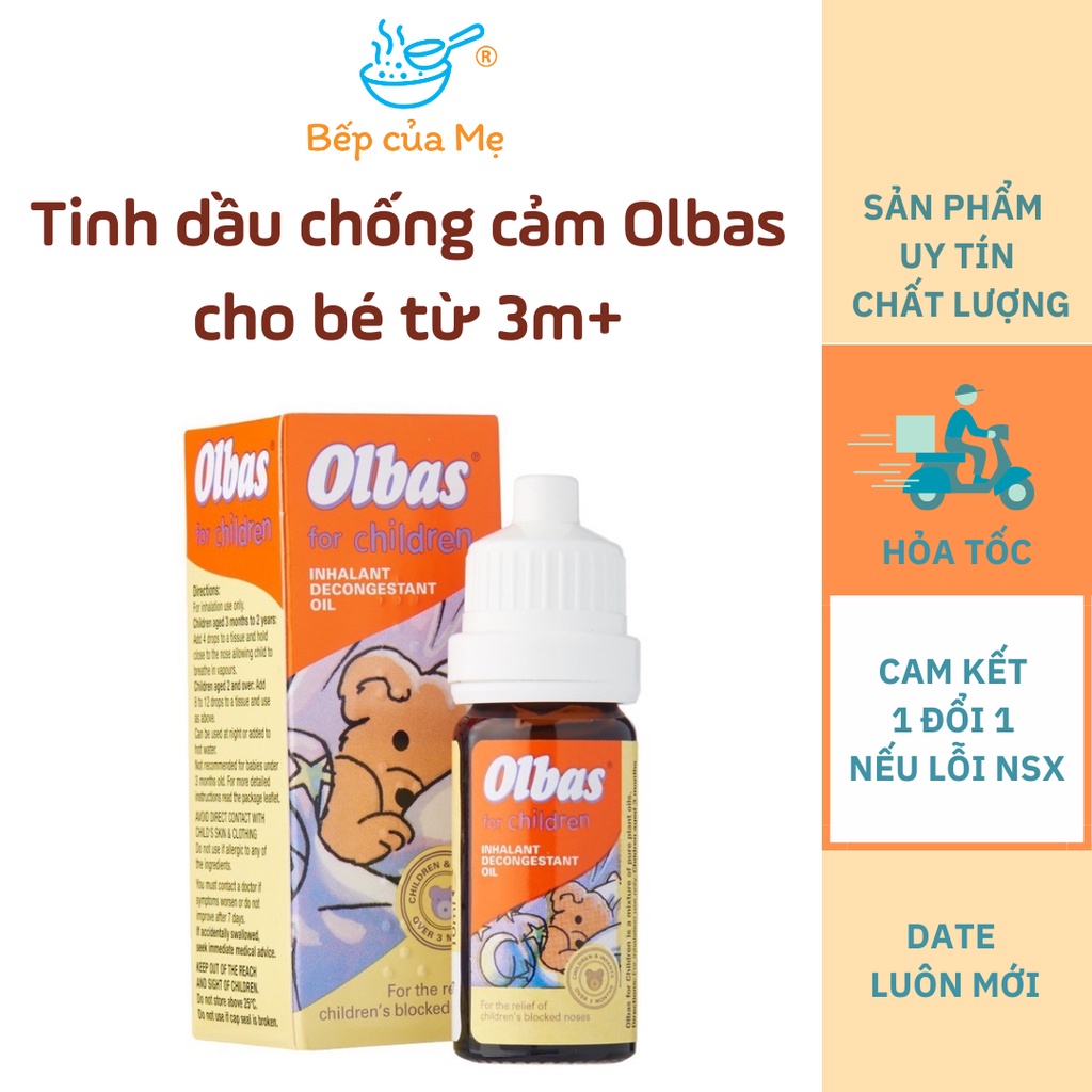 Tinh Dầu Chống Cảm Giảm Nghẹt Mũi Olbas Oil 10ml Của Anh cho bé từ 3 tháng tuổi, Shop Bếp Của Mẹ