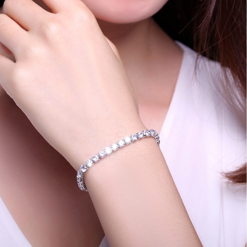 Lắc tay nữ vòng tay co dãn đính đá zircon 1 hàng đá phong cách thời trang hàn quốc dễ thương