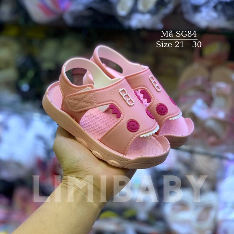 Sandal bé gái nhựa dẻo Quảng Châu cao cấp êm nhẹ chống trơn trượt 2 3 4 tuổi LIMIBABY cho trẻ em đi học đi chơi hè SG84