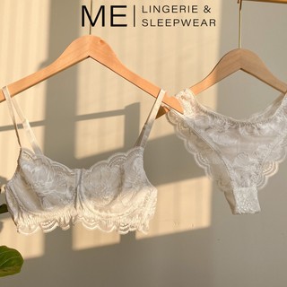 Bộ đồ lót ren trắng ngọc gợi cảm có gọng không đệm mút AMEE mềm mại tinh tế Melingerie