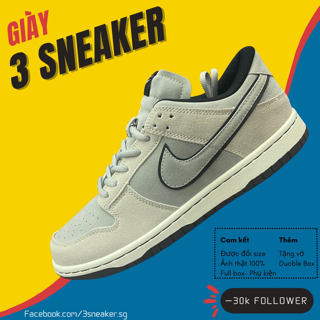 Giày Nike SB Dunk Low Xám Vệt Xám, SB Xám Vệt Xám Bản Đẹp Chuẩn SC, Fullbox, Full Phụ Kiện