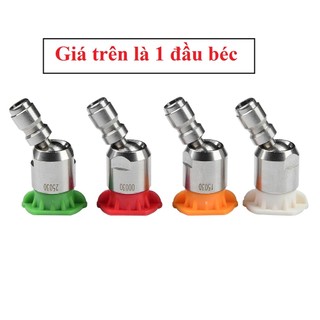 Béc phun cao áp nối nhanh 1/4inch INOX  tích hợp khớp cầu xoay 360 độ, tia quạt nhiều góc -BECCAU