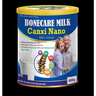 Hộp 400g Sữa bột Canxi BONECARE MILK CANXI NANO MK7 Gold tăng cường dẻo dai cho xương khớp giảm đau nhức xương