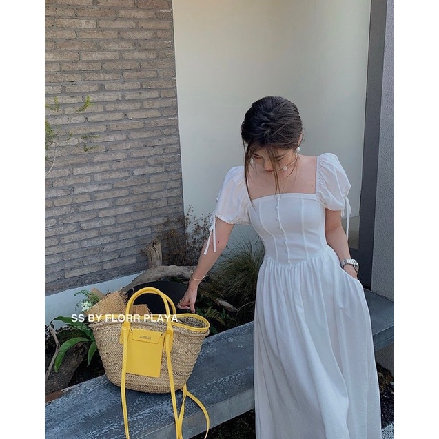 Váy maxi tay phồng 2 màu