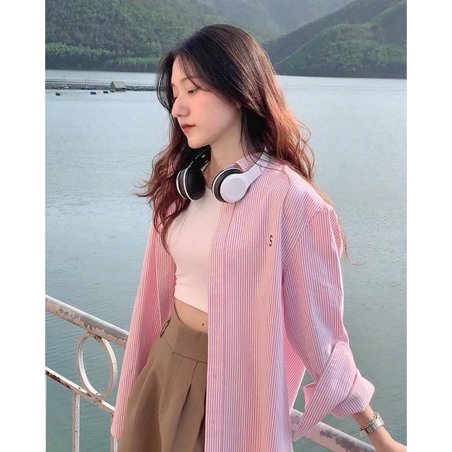 Áo sơ mi Silencestandard Premium Oxford Shirt Logo S thêu/ kẻ đỏ | BigBuy360 - bigbuy360.vn