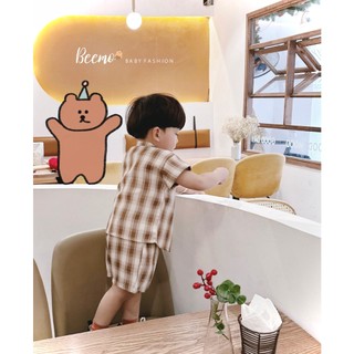 Bộ Vét Thô kẻ Cao Cấp Bé Trai