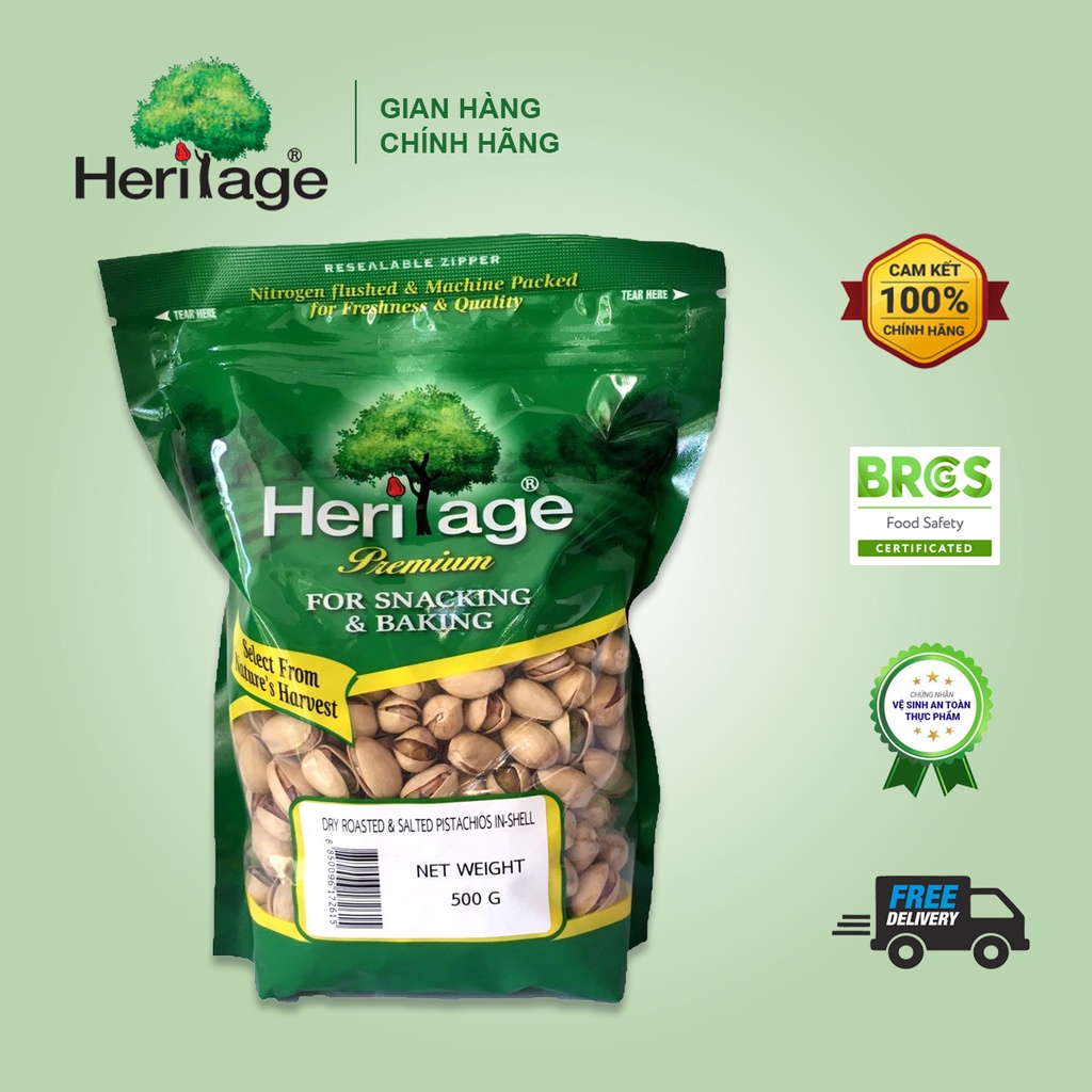 HẠT DẺ CƯỜI  RANG MUỐI CÒN VỎ NGUYÊN LIỆU MỸ , SẢN PHẨM CỦA TẬP ĐOÀN HERITAGE THÁI LAN - HERITAGE TH