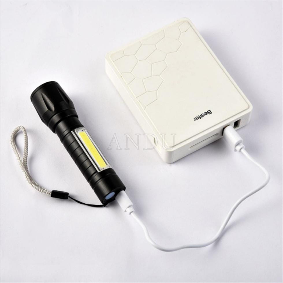 Đèn Pin Mini T1 POLICE 3 Chế Độ Siêu Sáng Có Zoom Chống Nước Kèm Hộp Và Dây Sạc Tiện Lợi