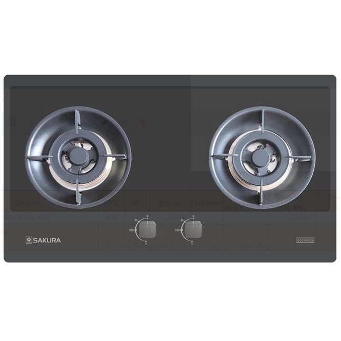 Bếp - Bếp gas - Bếp gas âm Sakura SG-2668GB