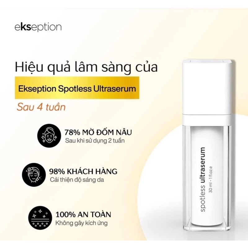 Serum EKSEPTION Spotless UltraSerum 30ml - Sáng Da, Mờ Nám Sạm, Giảm Thâm Mụn; Trẻ Hóa & Bảo Vệ Da