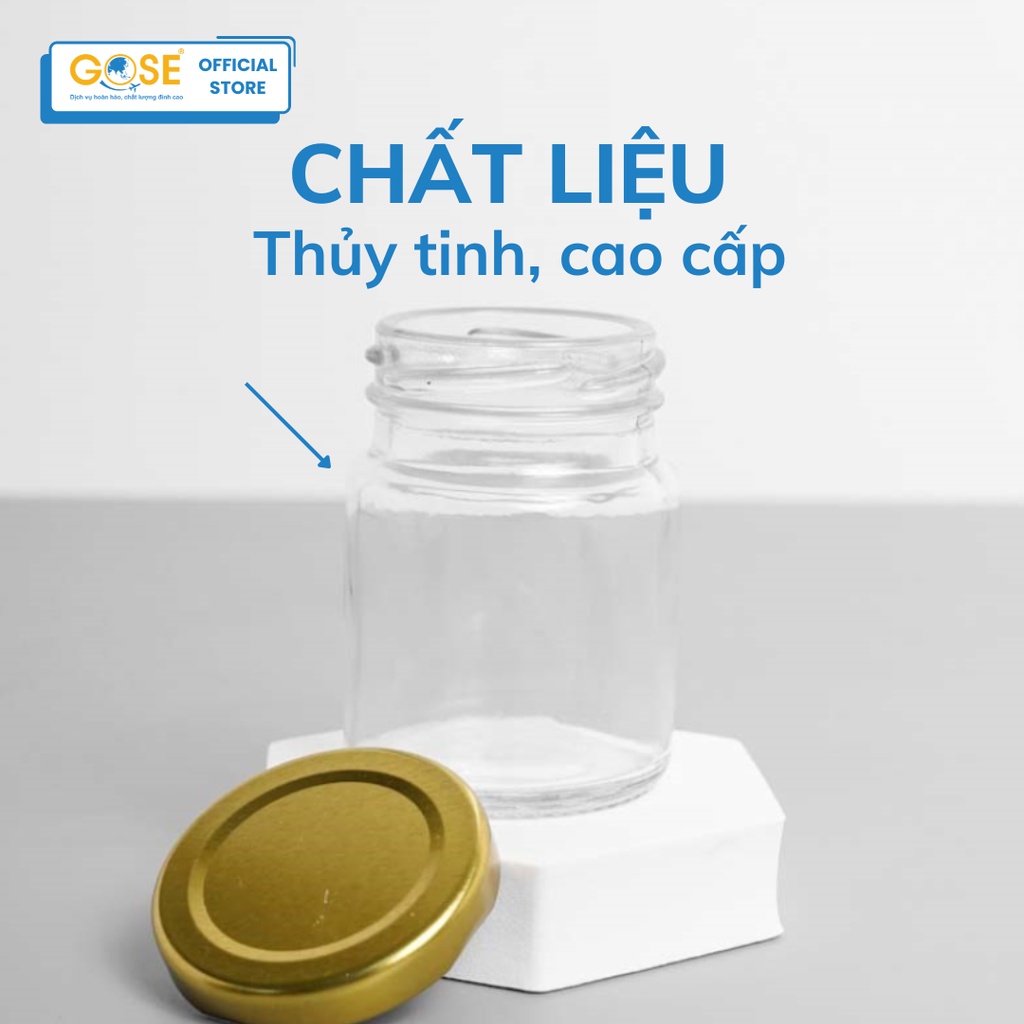 Combo hũ chưng yến thủy tinh tròn nắp vặn 70ml GOSE dùng đựng yến sữa chua gia vị