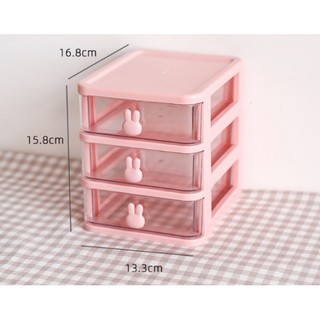 Tủ nhựa mini ngăn kéo hình thỏ để bàn xinh xắn