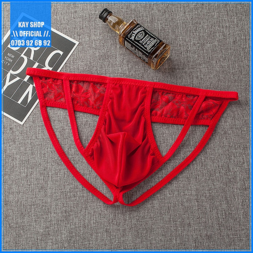 Quần lót lưới xuyên thấu dây sexy ren sau mông - Quần sịp nam gợi cảm cho nam khoe mông quyến rũ