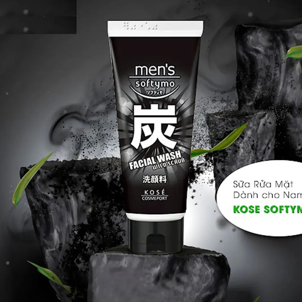 Sữa Rửa Mặt Nam Kosé Cosmeport Men’s Softymo Facial Wash Wild Scrub 130ml