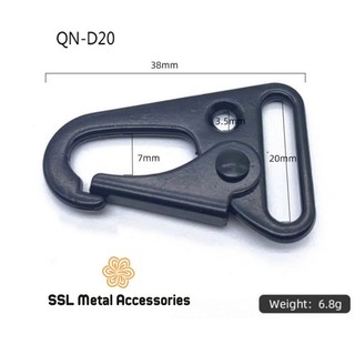Móc khóa tam giác thời trang mới màu đen cho túi xách, cặp, vali qn-d20, qn-d25 20mm, 25mm