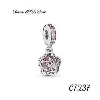 CHARM PAN ALE BẠC S925 THUẦN KHIẾT TREO HOA ĐÀO ĐÍNH ĐÁ HÀNG CAO CẤP