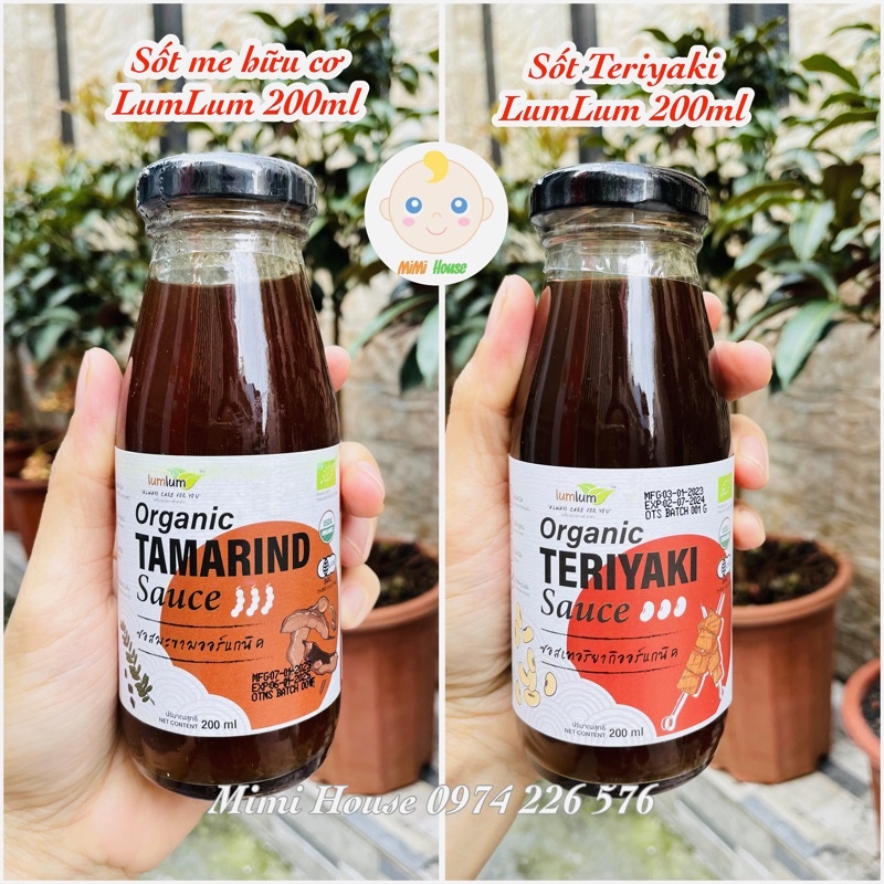 Sốt Teriyaki hữu cơ LumLum 200ml, sốt me Thái hữu cơ LumLum 200ml