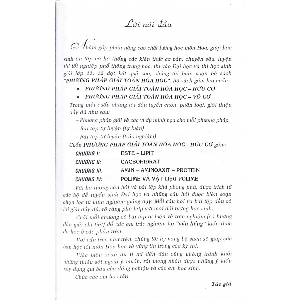 Sách - Phương pháp giải toán hoá học hữu cơ - Huỳnh Văn Út