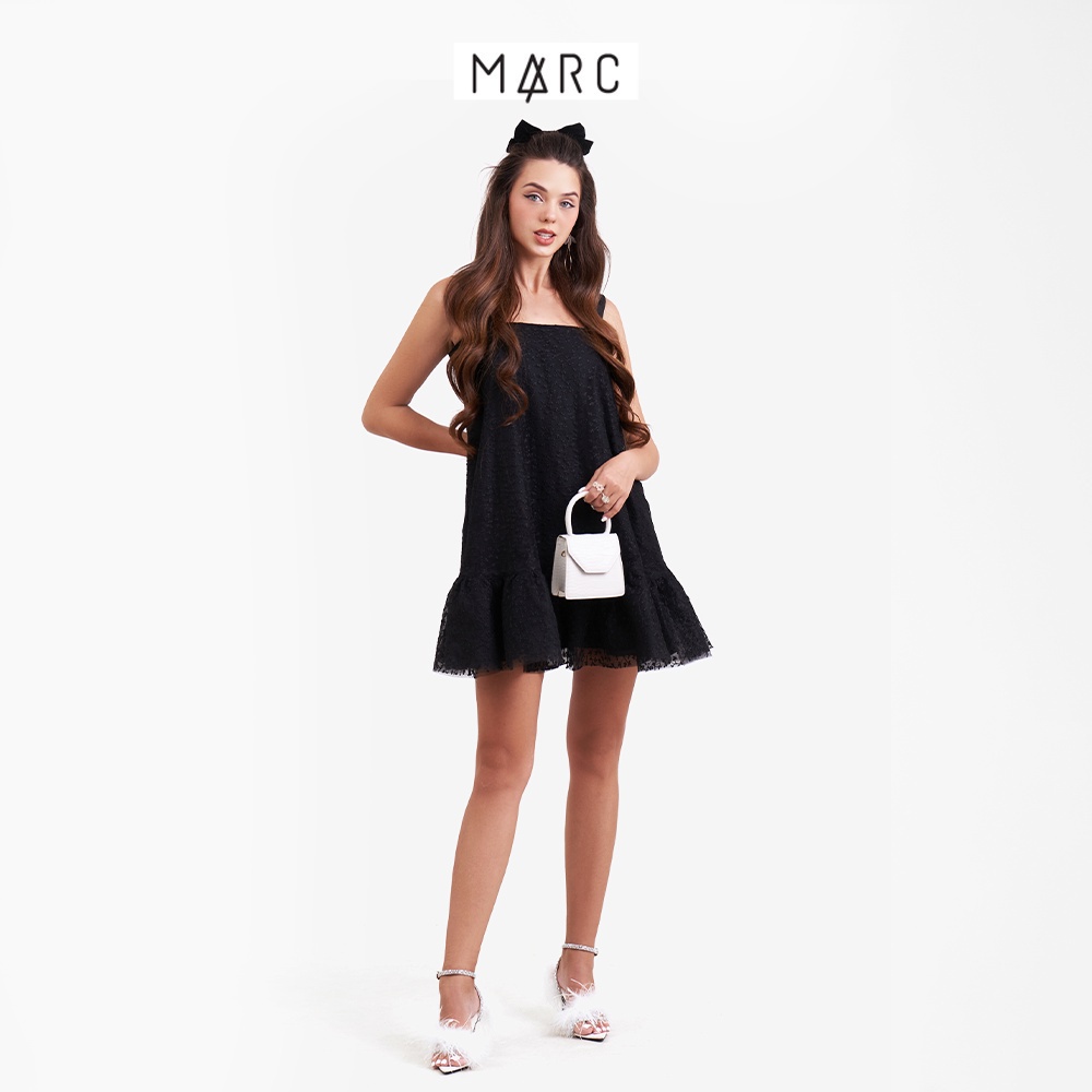 Đầm ren 2 dây nữ MARC FASHION hạ eo thắt nơ lưng FANH020223