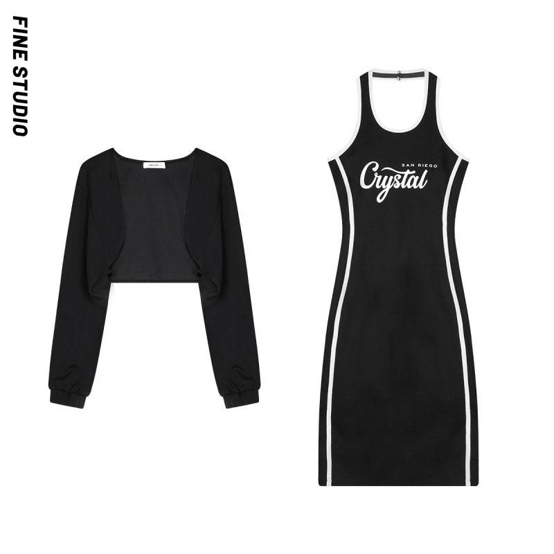 Áo Kiểu Trễ Vai Dáng Ôm Phối Màu Tương Phản Thời Trang Cho Bạn Gái