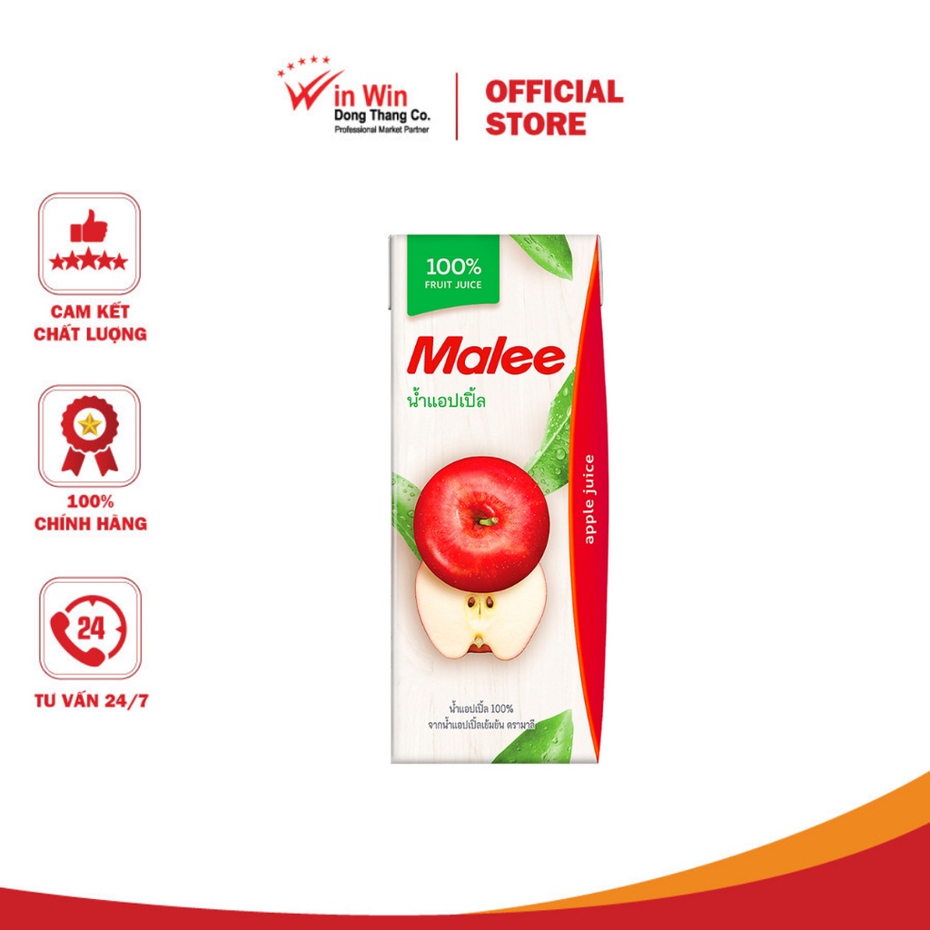 Nước Ép Táo Malee 200ml - Nhập Khẩu Thái Lan | Malee 100% Apple Juice 200ml