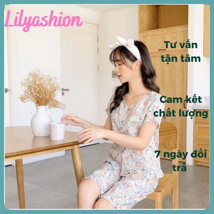 Đồ bộ nữ mặc nhà, set đồ nữ hàng thiết kế cao cấp vải thô hàn áo cộc quần lửng