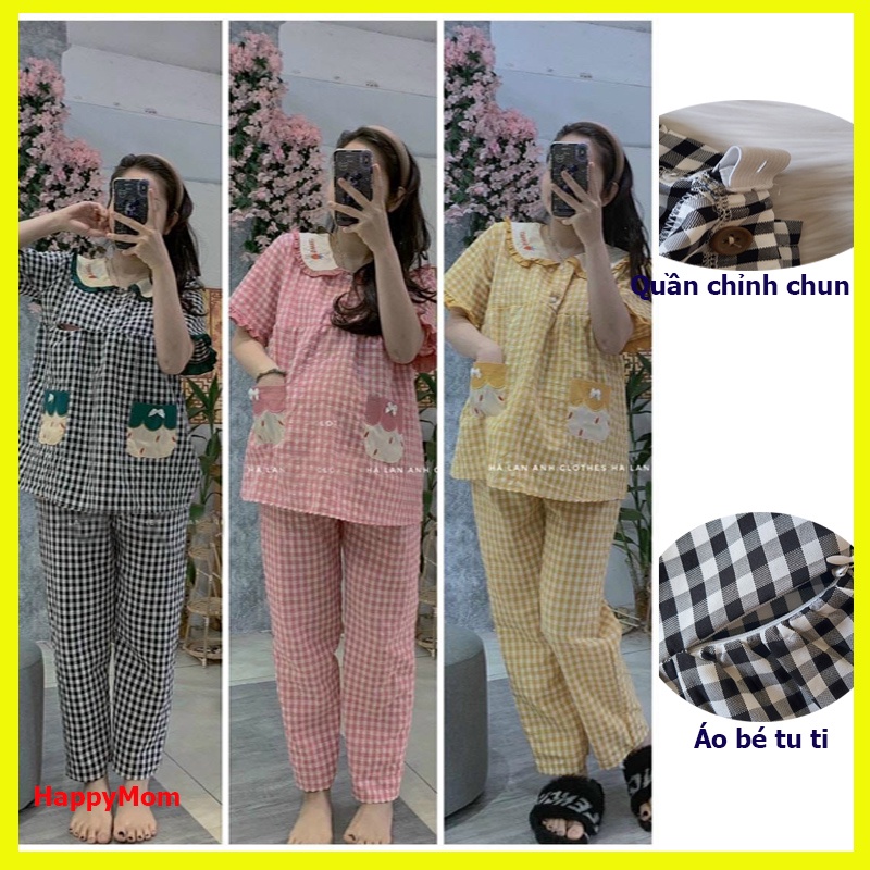 Đô Bộ Bầu, Bộ Sau Sinh Cho Mẹ Hàng Loại 1, họa tiết kẻ lịch sự cho mẹ bầu