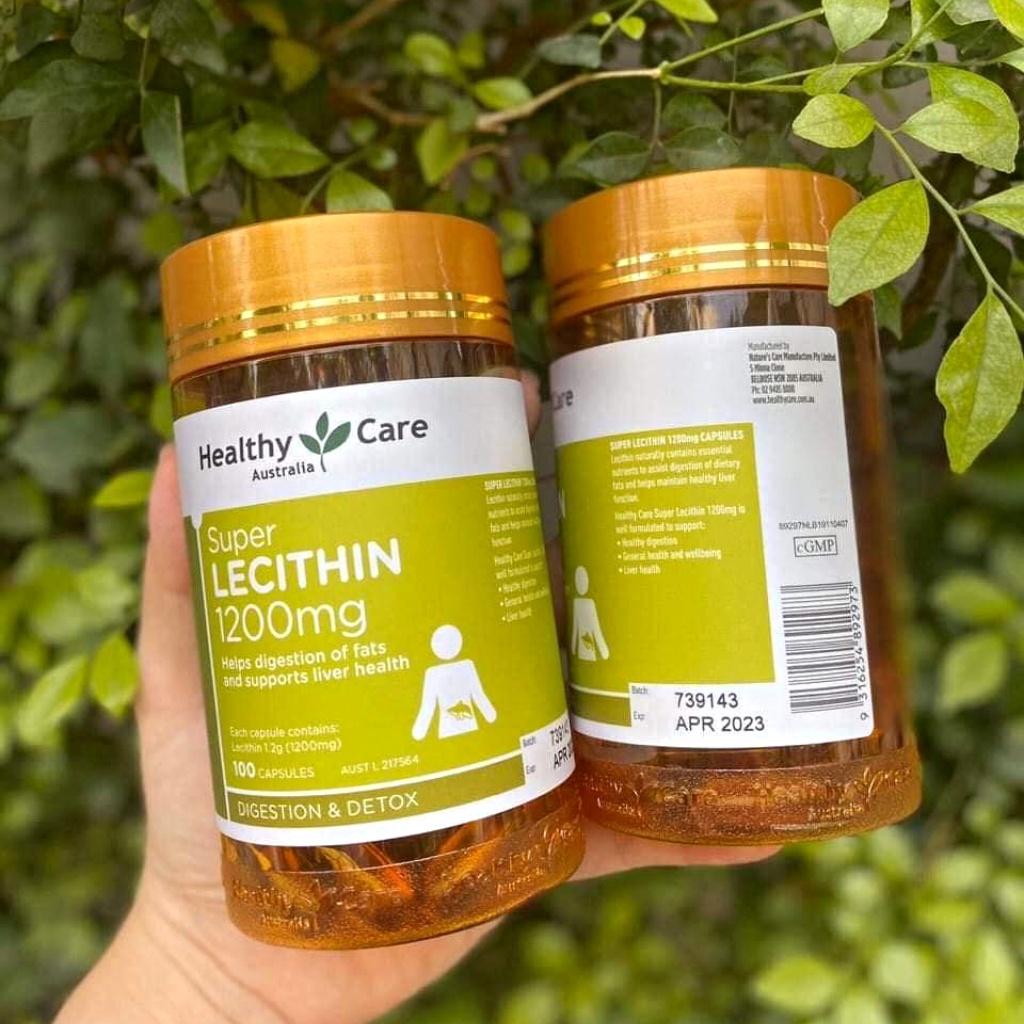 Mầm Đậu Nành Healthy Care Super Lecithin 1200mg viên uống đẹp da, cân bằng nội tiết tố - Lọ 100v