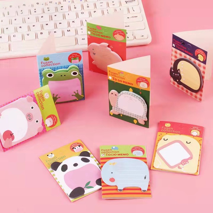 Giấy note cute ghi chú nhiều màu đánh dấu trang 20 tờ hình động vật dễ thương cưng xỉu
