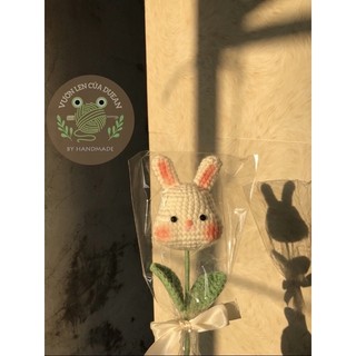 Bông hoa Heo Thỏ bằng len ( Ảnh Thật )