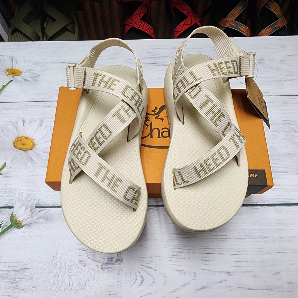 Dép Sandal Nam Chaco Đế Thơm Cao Cấp Hương Quế, Khử Mùi Mồ Hôi, Dép Chaco Mã Trắng Chữ TG17