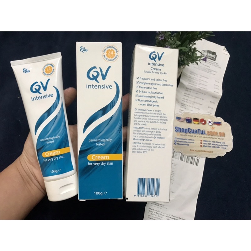 KEM DƯỠNG DA QV Intensive Cream 500G - Kem DƯỠNG ẨM ĐẬM ĐẶC giúp ngăn ngừa và làm dịu DA RẤT KHÔ