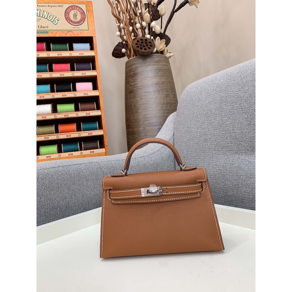 Túi Her kelly mini da epson bản siêu cấp máy Size 21Cm đựng vừa đt Full box - túi vải bảo vệ