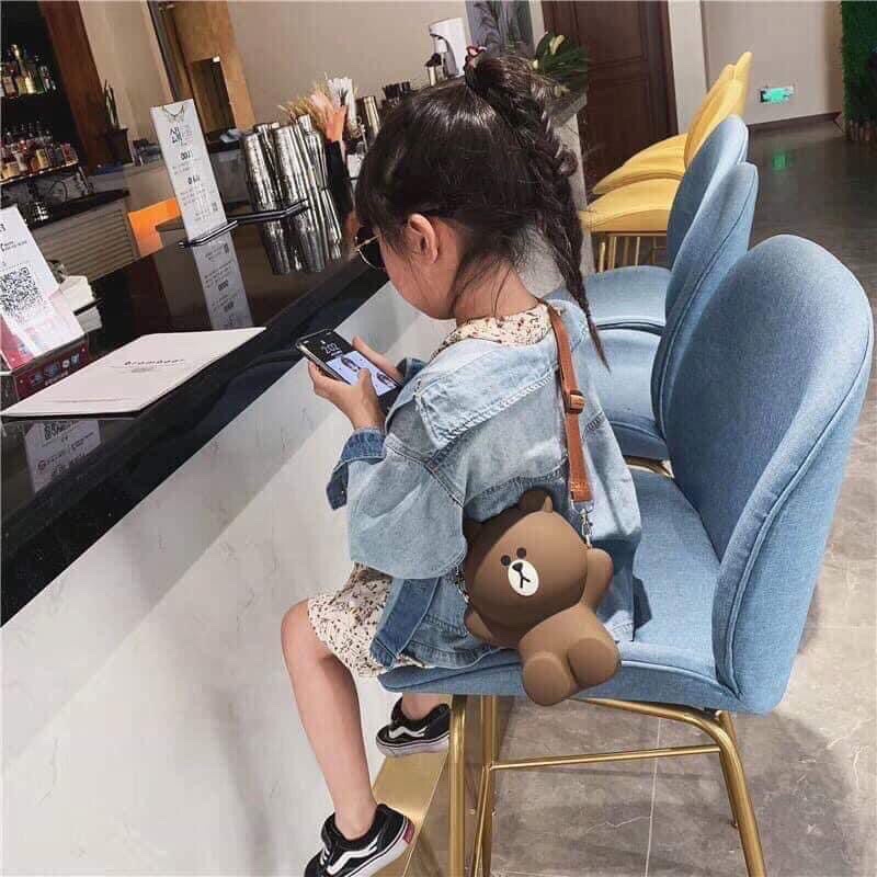 Túi gấu silicon kèm 1dây to