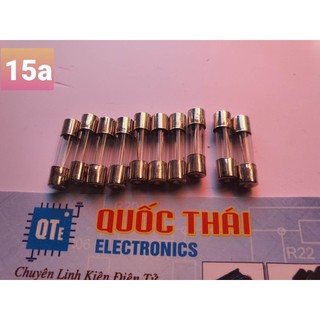 Combo 10 cầu chì 15 a kích thước 5x20mm