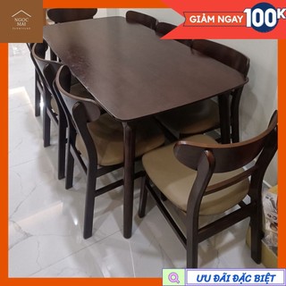 Bộ bàn ghế ăn mango gỗ , bàn ăn 8 ghế gỗ - bảo hành chính hãng