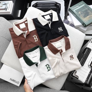 Áo polo m.l.b in phối họa tiết