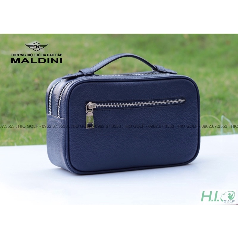Túi cầm tay golf Maldini - Túi golf cầm tay da bò thật 100% khoá số