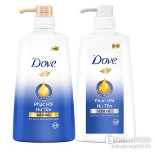 Dầu gội Dove Phục Hồi Hư Tổn Công nghệ độc quyền Định Vị Hư Tổn Chính Xác cho tóc suôn mượt, khỏe đẹp 650