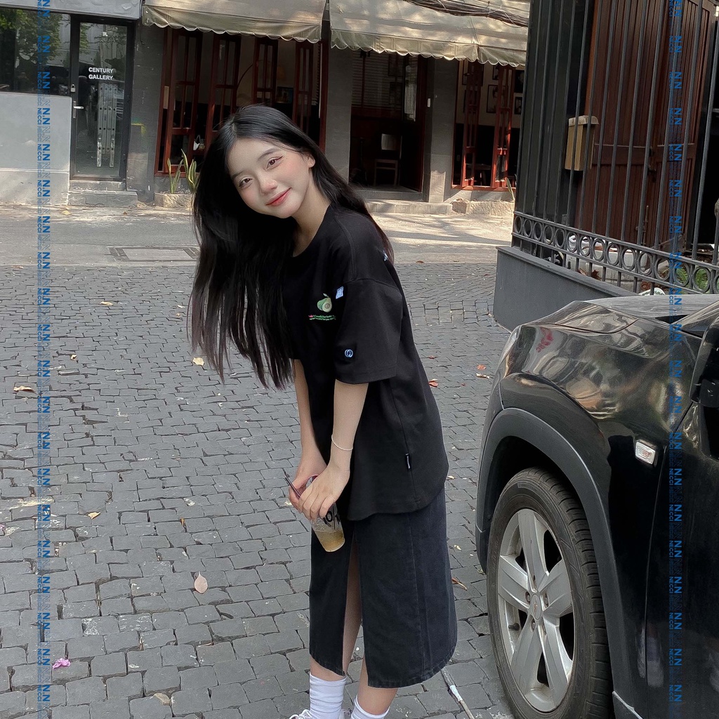 Áo Phông Local Brand Necci Avocado Tee / Black Cotton 100%