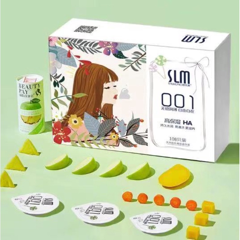 Bao cao su nội địa Trung Quốc cao cấp SLM nhiều Gel siêu mỏng siêu dai chống viêm nhiễm kéo dài thời gian 108 bao