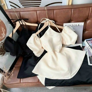 Set váy tapta cổ yêm trễ vai,set tapta mix chân váy siêu xinh 2 màu