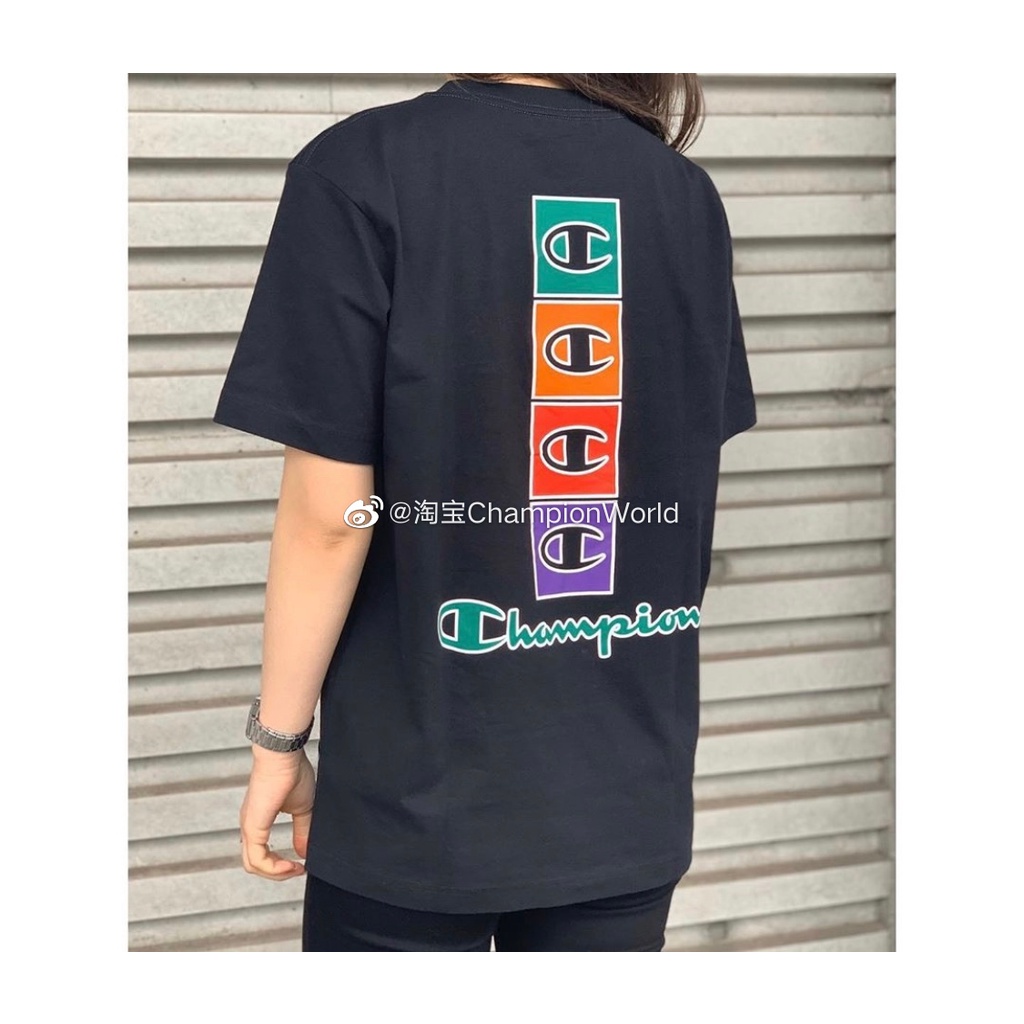 Áo Thun Tay Ngắn In Chữ Champion Màu Cầu Vồng Kiểu Nhật Bản Thời Trang 20SS Cho Nam Và Nữ