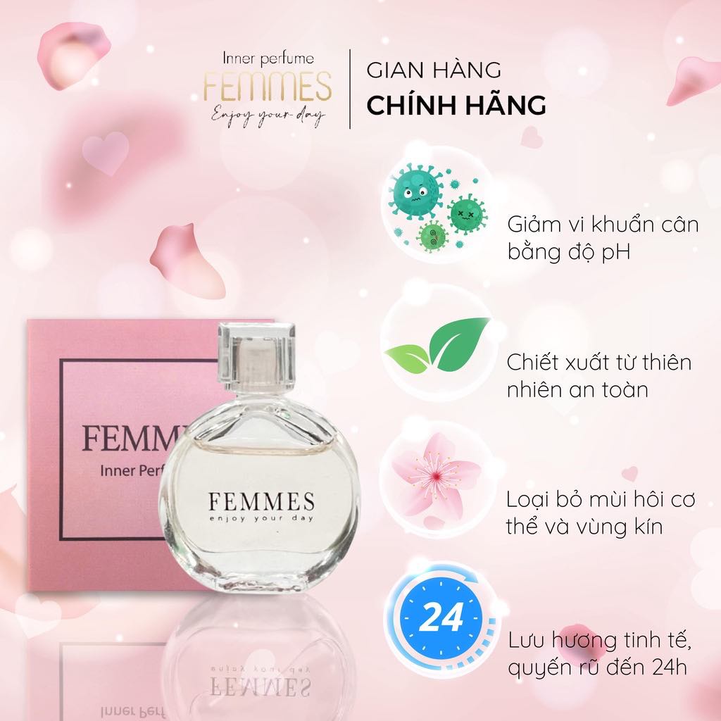 Nước Hoa Vùng Kín Inner Perfume Femmes CAO CẤP chính hãng mùi thơm quyến rũ sexy 7ml