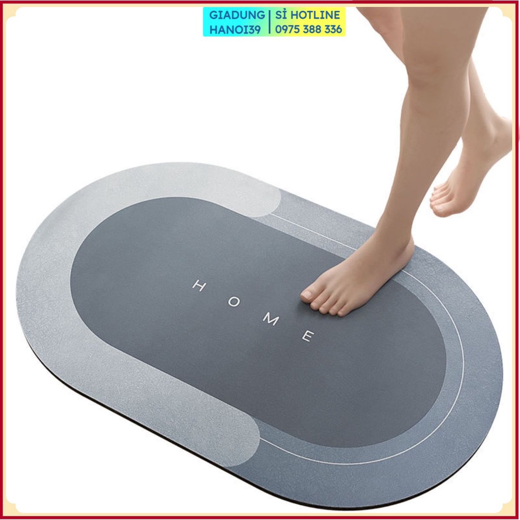 Thảm Lau Chân Silicon Siêu Thấm Nước Chất Liệu Chống Trơn Trượt Kích Thước 60x40 cm Thảm Chùi Chân Cao Cấp #thamlauchan