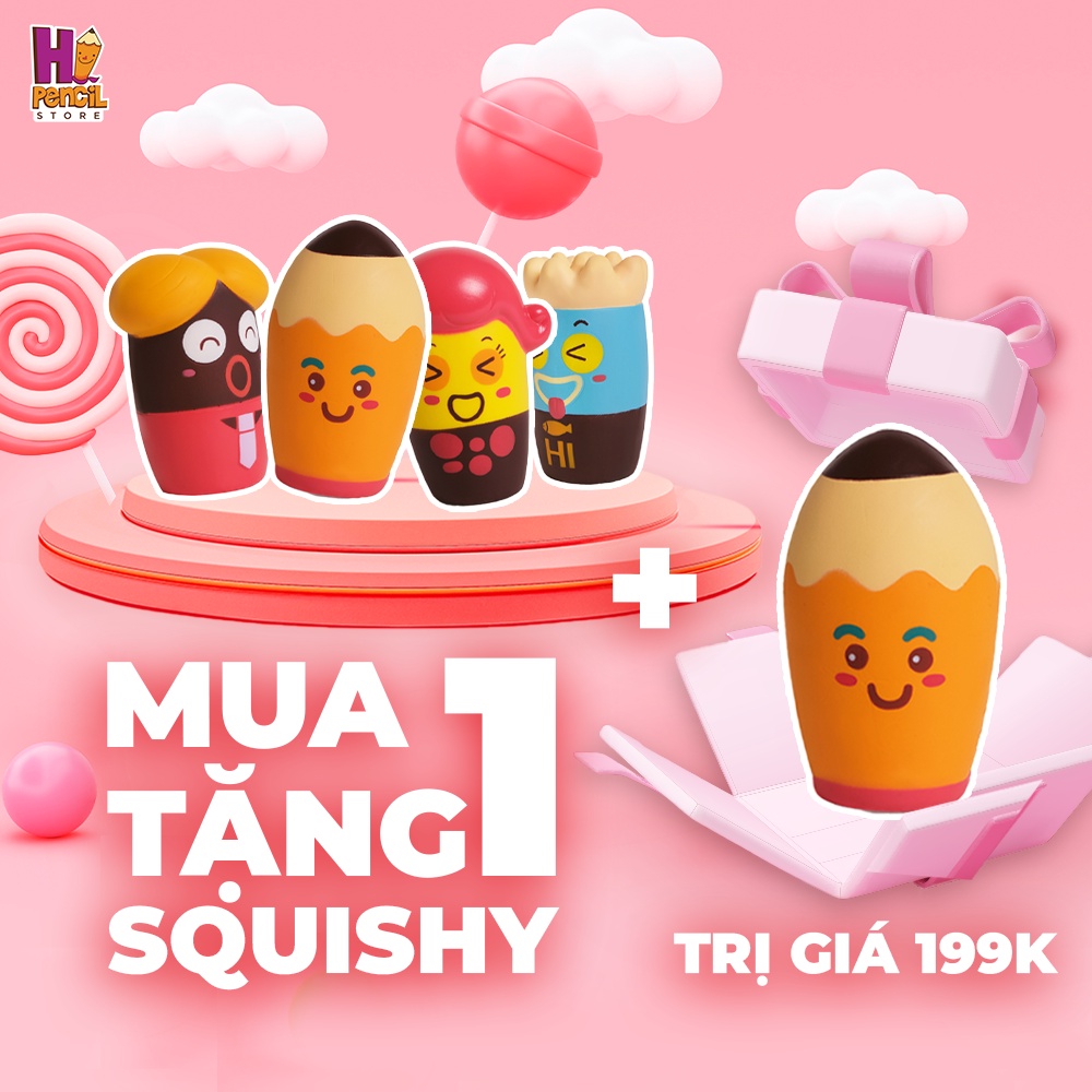 Đồ chơi Squishy Hi Pencil Gia Đình Nhà Bút Nhân Vật Bút Chì